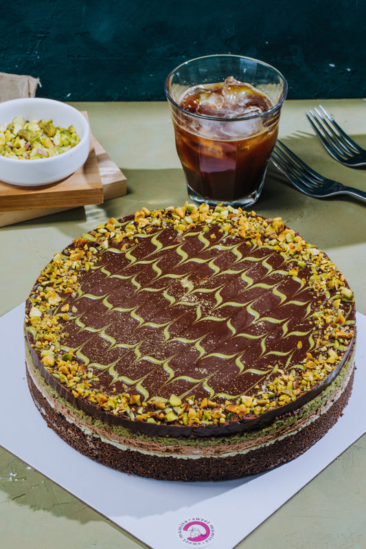 Pistachio Kataifi Chocolate Tart